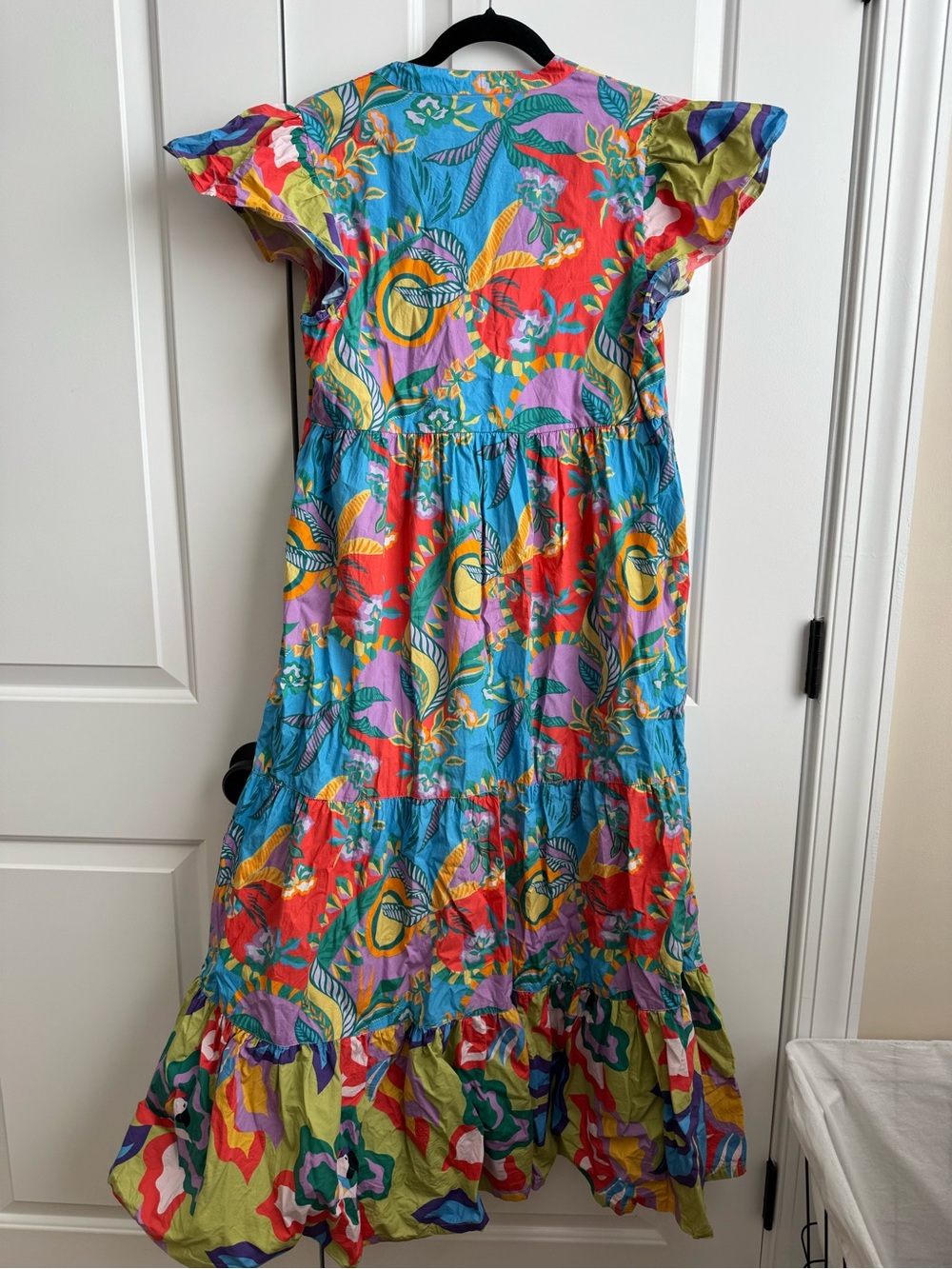 Briton Court 100% Cotton Tiered Floral Maxi Dress S/M - Picture 3 of 7